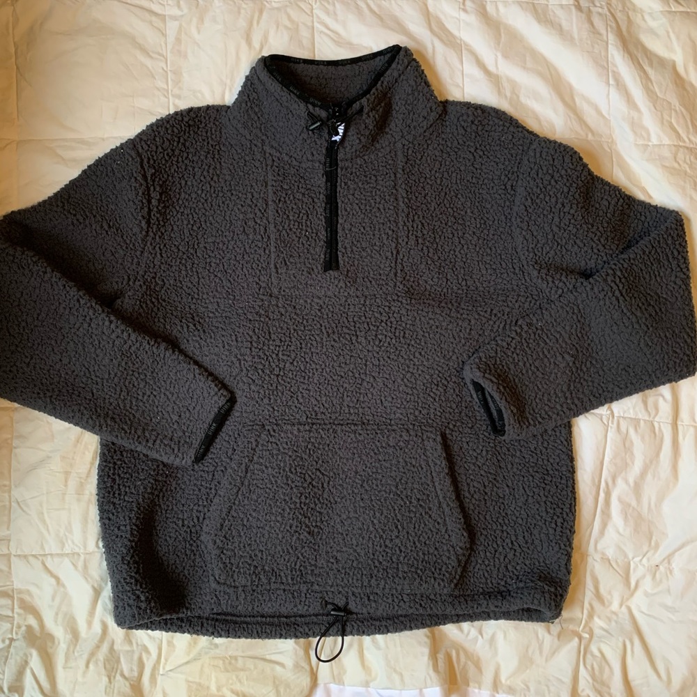 VS PINK dark grey sherpa